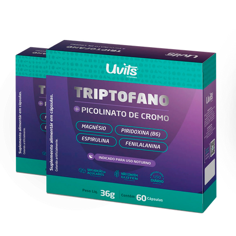 Triptofano + Picolinato de Cromo 60 Capsulas Uvits