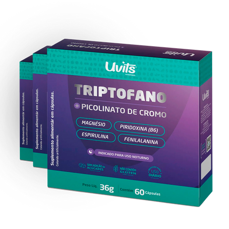 Triptofano + Picolinato de Cromo 60 Capsulas Uvits