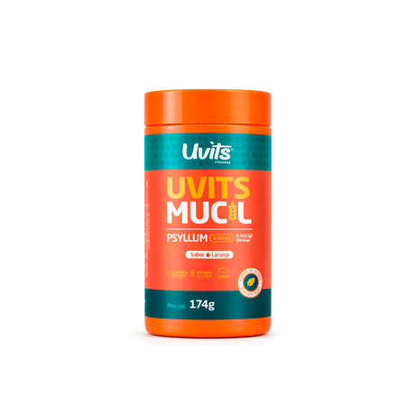 Mucil Psyllium (Sabor Laranja) - Fibra Alimentar para Intestino - 174g