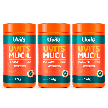 Mucil Psyllium (Sabor Laranja) - Fibra Alimentar para Intestino - 174g
