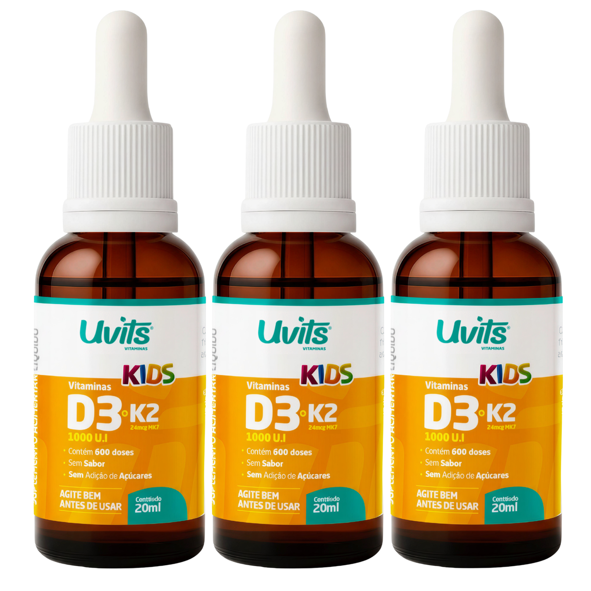 Vitamina D3 1000UI K2 MK7 24mcg Kids – 600 Doses 20ml