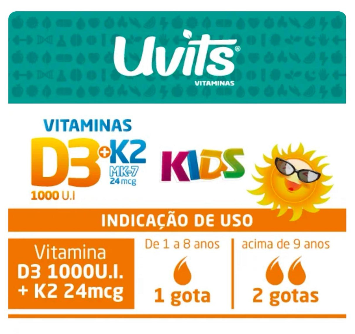 Vitamina D3 1000UI K2 24mcg Kids – 600 Doses 20ml