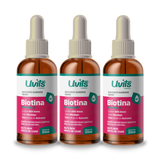 Biotina Líquida Vitamina B7 45mcg - 600 Doses