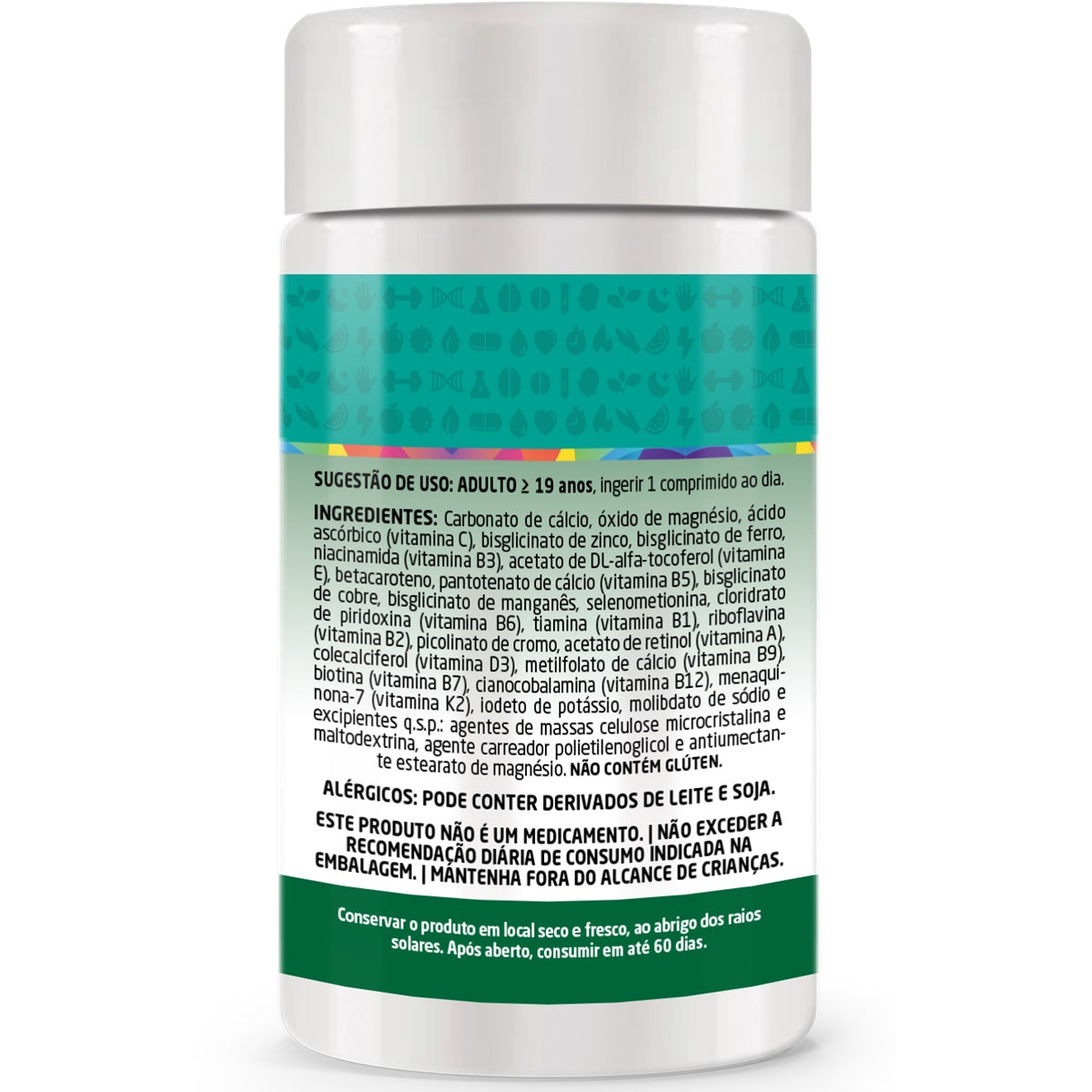 Multivitamínico A-Z Sênior 50+ – Vitaminas e Minerais para Vitalidade e Imunidade – 60 Comprimidos