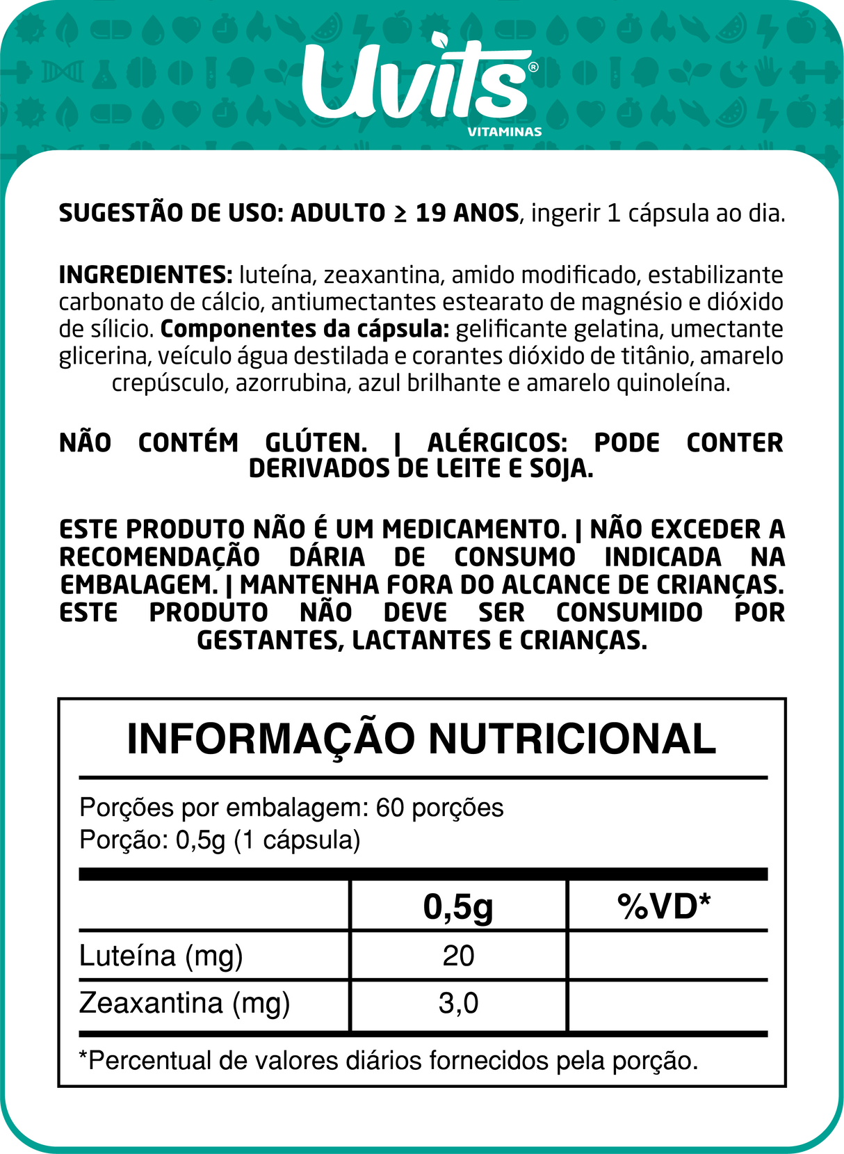 Luteína + Zeaxantina 60 Cápsulas